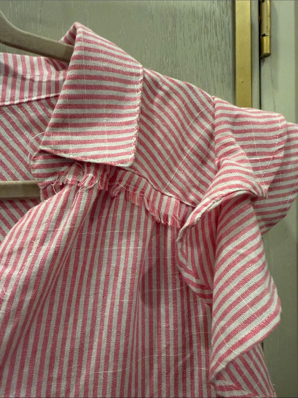 Umgee Pink Striped Ruffle Mini Dress - Picture 3 of 6
